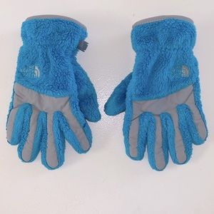 Girls The North Face gloves. Size M. Blue.